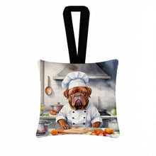 Load image into Gallery viewer, Dogue de Bordeaux The Chef Hanging Square Fabric Ornament 3.5 × 3.5