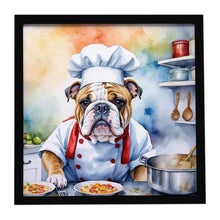 Load image into Gallery viewer, English Bulldog The Chef Framed Metal Print