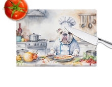 Load image into Gallery viewer, English Bulldog The Chef Glass Cutting Boards – Durable, Decorative Kitchen Art
