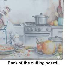 Load image into Gallery viewer, English Bulldog The Chef Glass Cutting Boards – Durable, Decorative Kitchen Art