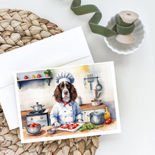 Load image into Gallery viewer, English Springer Spaniel The Chef Greeting Cards - Blank Note Cards – 8-Pack of Artist-Designed Cards with Envelopes