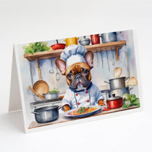 Load image into Gallery viewer, French Bulldog The Chef Greeting Cards - Blank Note Cards – 8-Pack of Artist-Designed Cards with Envelopes