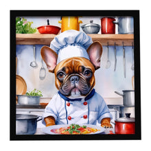 Load image into Gallery viewer, French Bulldog The Chef Framed Metal Print