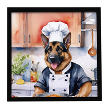 Load image into Gallery viewer, German Shepherd The Chef Framed Metal Print