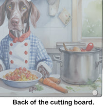 Load image into Gallery viewer, German Shorthaired Pointer The Chef Glass Cutting Boards – Durable, Decorative Kitchen Art