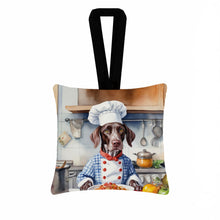 Load image into Gallery viewer, German Shorthaired Pointer The Chef Hanging Square Fabric Ornament 3.5 × 3.5