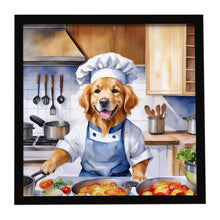 Load image into Gallery viewer, Golden Retriever The Chef Framed Metal Print