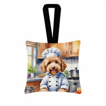 Load image into Gallery viewer, Goldendoodle The Chef Hanging Square Fabric Ornament 3.5 × 3.5