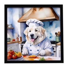 Load image into Gallery viewer, Great Pyrenees The Chef Framed Metal Print