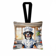 Load image into Gallery viewer, Greater Swiss Mountain Dog The Chef Hanging Square Fabric Ornament 3.5 × 3.5