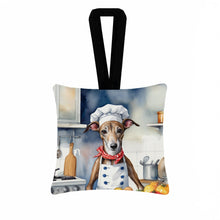 Load image into Gallery viewer, Greyhound The Chef Hanging Square Fabric Ornament 3.5 × 3.5