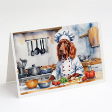 Load image into Gallery viewer, Irish Setter The Chef Greeting Cards - Blank Note Cards – 8-Pack of Artist-Designed Cards with Envelopes
