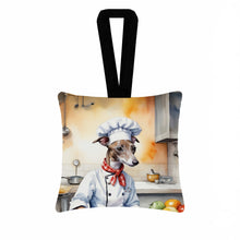 Load image into Gallery viewer, Italian Greyhound The Chef Hanging Square Fabric Ornament 3.5 × 3.5