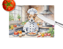 Load image into Gallery viewer, Jack Russell Terrier The Chef Glass Cutting Boards – Durable, Decorative Kitchen Art
