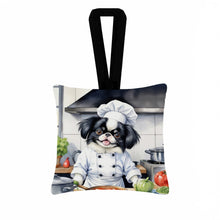 Load image into Gallery viewer, Japanese Chin The Chef Hanging Square Fabric Ornament 3.5 × 3.5