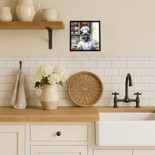 Load image into Gallery viewer, Keeshond The Chef Framed Metal Print