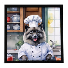 Load image into Gallery viewer, Keeshond The Chef Framed Metal Print