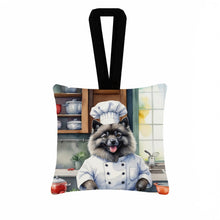 Load image into Gallery viewer, Keeshond The Chef Hanging Square Fabric Ornament 3.5 × 3.5