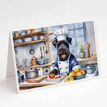 Load image into Gallery viewer, Kerry Blue Terrier The Chef Greeting Cards - Blank Note Cards – 8-Pack of Artist-Designed Cards with Envelopes