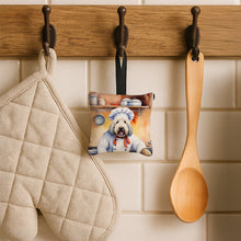Load image into Gallery viewer, Komondor The Chef Hanging Square Fabric Ornament 3.5 × 3.5
