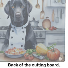 Load image into Gallery viewer, Black Labrador Retriever The Chef Glass Cutting Boards – Durable, Decorative Kitchen Art