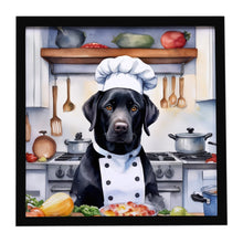 Load image into Gallery viewer, Black Labrador Retriever The Chef Framed Metal Print