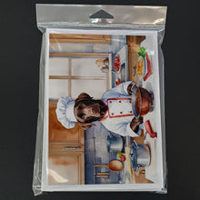 Load image into Gallery viewer, Chocolate Labrador Retriever The Chef Greeting Cards - Blank Note Cards – 8-Pack of Artist-Designed Cards with Envelopes