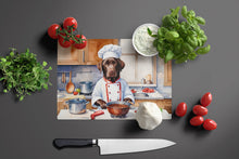 Load image into Gallery viewer, Chocolate Labrador Retriever The Chef Glass Cutting Boards – Durable, Decorative Kitchen Art