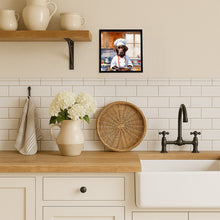 Load image into Gallery viewer, Chocolate Labrador Retriever The Chef Framed Metal Print
