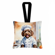 Load image into Gallery viewer, Labradoodle The Chef Hanging Square Fabric Ornament 3.5 × 3.5