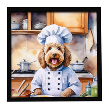 Load image into Gallery viewer, Labradoodle The Chef Framed Metal Print