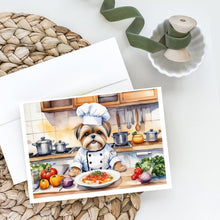 Load image into Gallery viewer, Lhasa Apso The Chef Greeting Cards - Blank Note Cards – 8-Pack of Artist-Designed Cards with Envelopes