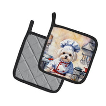 Load image into Gallery viewer, Maltese The Chef Pot Holders - Set of 2 Decorative Kitchen Helpers | Made in the USA