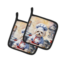 Load image into Gallery viewer, Maltese The Chef Pot Holders - Set of 2 Decorative Kitchen Helpers | Made in the USA