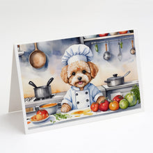 Load image into Gallery viewer, Maltipoo The Chef Greeting Cards - Blank Note Cards – 8-Pack of Artist-Designed Cards with Envelopes
