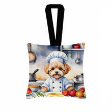 Load image into Gallery viewer, Maltipoo The Chef Hanging Square Fabric Ornament 3.5 × 3.5