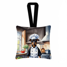 Load image into Gallery viewer, Manchester Terrier The Chef Hanging Square Fabric Ornament 3.5 × 3.5