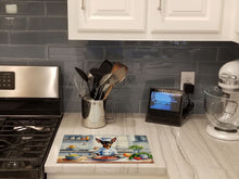 Load image into Gallery viewer, Miniature Pinscher The Chef Glass Cutting Boards – Durable, Decorative Kitchen Art