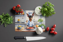 Load image into Gallery viewer, Miniature Pinscher The Chef Glass Cutting Boards – Durable, Decorative Kitchen Art