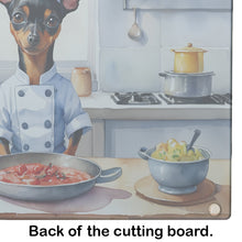 Load image into Gallery viewer, Miniature Pinscher The Chef Glass Cutting Boards – Durable, Decorative Kitchen Art