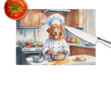 Load image into Gallery viewer, Nova Scotia Duck Tolling Retriever The Chef Glass Cutting Boards – Durable, Decorative Kitchen Art
