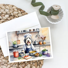 Load image into Gallery viewer, Old English Sheepdog The Chef Greeting Cards - Blank Note Cards – 8-Pack of Artist-Designed Cards with Envelopes