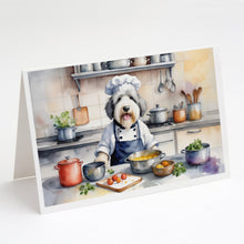 Load image into Gallery viewer, Old English Sheepdog The Chef Greeting Cards - Blank Note Cards – 8-Pack of Artist-Designed Cards with Envelopes