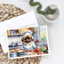 Load image into Gallery viewer, Pekingese The Chef Greeting Cards - Blank Note Cards – 8-Pack of Artist-Designed Cards with Envelopes