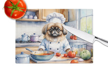 Load image into Gallery viewer, Pekingese The Chef Glass Cutting Boards – Durable, Decorative Kitchen Art