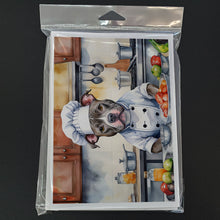 Load image into Gallery viewer, Pit Bull Terrier The Chef Greeting Cards - Blank Note Cards – 8-Pack of Artist-Designed Cards with Envelopes