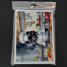 Load image into Gallery viewer, Pomeranian The Chef Greeting Cards - Blank Note Cards – 8-Pack of Artist-Designed Cards with Envelopes