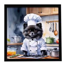 Load image into Gallery viewer, Pomeranian The Chef Framed Metal Print