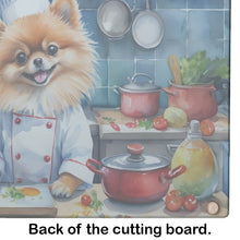 Load image into Gallery viewer, Pomeranian The Chef Glass Cutting Boards – Durable, Decorative Kitchen Art