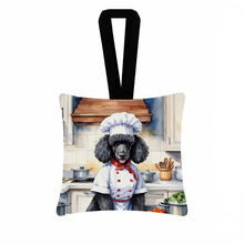 Load image into Gallery viewer, Black Poodle The Chef Hanging Square Fabric Ornament 3.5 × 3.5
